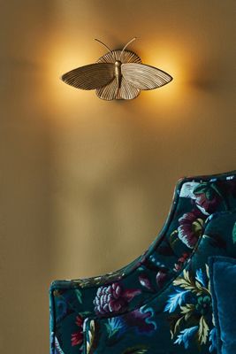 Luna Metal Moth Sconce Wall Light