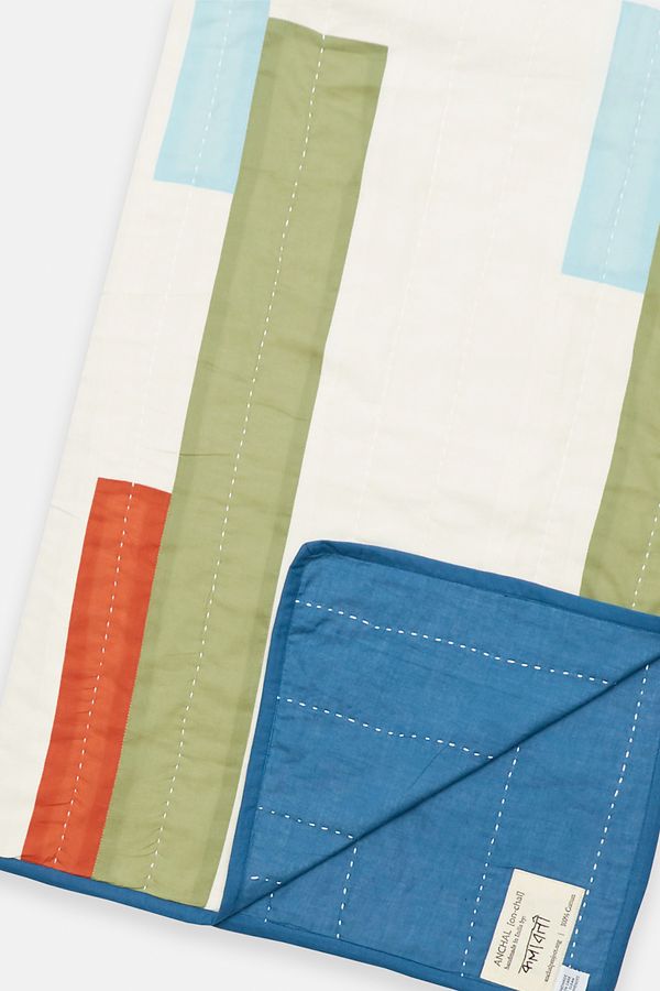 Slide View: 4: Anchal Stamp Quilt Throw