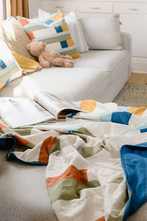 Slide View: 5: Anchal Stamp Quilt Throw