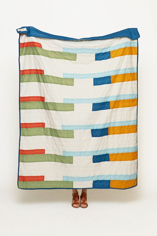 Slide View: 1: Anchal Stamp Quilt Throw