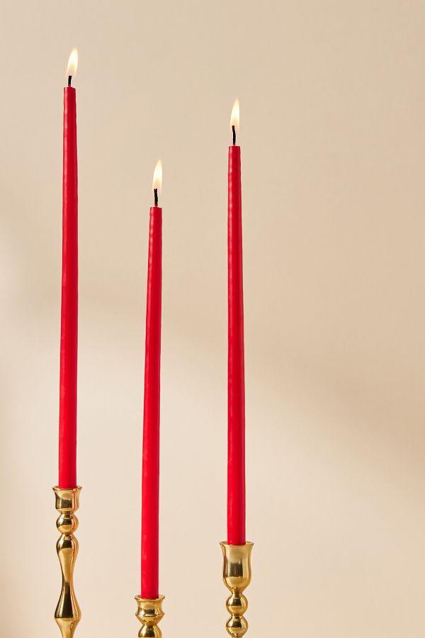 Slide View: 1: Mini Taper Candles, Set of 12