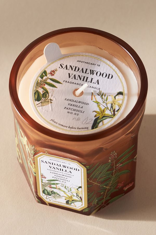 Slide View: 3: Apothecary 18 Woody Sandalwood Vanilla Small Glass Candle