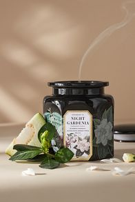 Slide View: 1: Apothecary 18 Floral Night Gardenia Ceramic Jar Candle