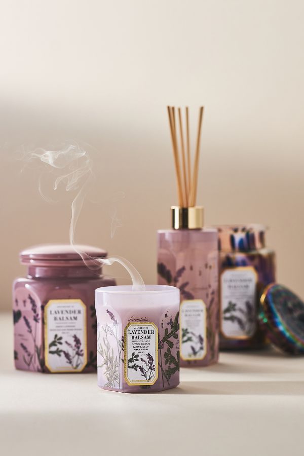 Slide View: 4: Apothecary 18 Fresh Lavender Balsam Ceramic Jar Candle