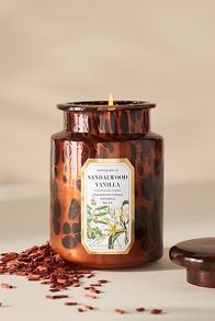 Slide View: 1: Apothecary 18 Woody Sandalwood Vanilla Glass Jar Candle