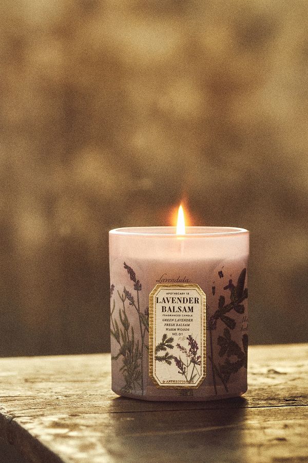 Slide View: 1: Apothecary 18 Fresh Lavender Balsam Small Glass Candle