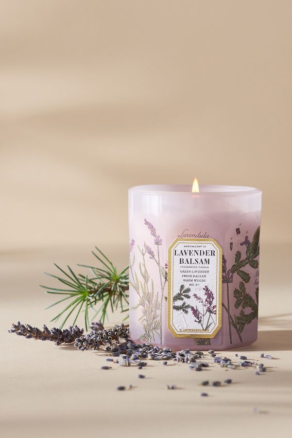 Slide View: 2: Apothecary 18 Fresh Lavender Balsam Small Glass Candle