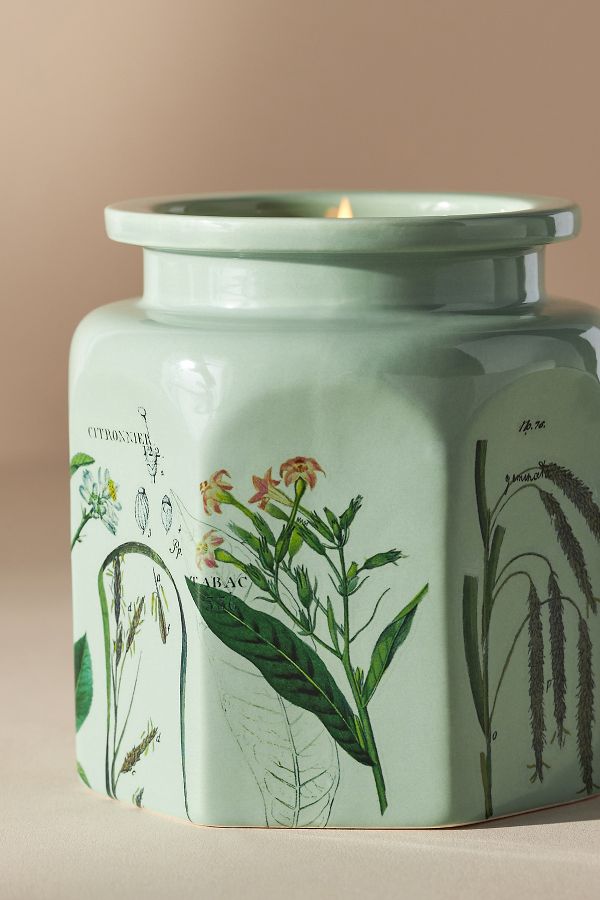 Slide View: 4: Apothecary 18 Floral Sol Tobac Ceramic Jar Candle