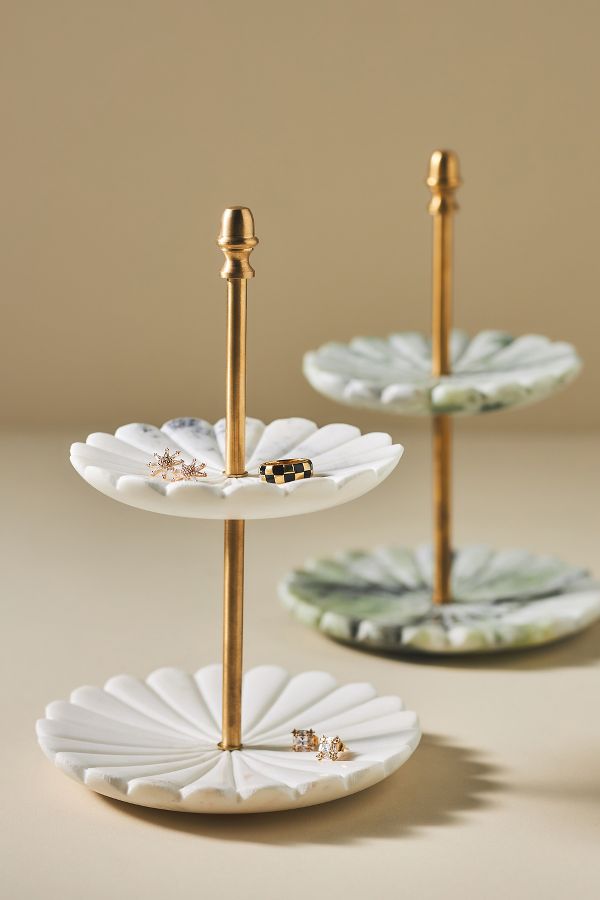 Slide View: 1: Tiered Marble Jewelry Stand