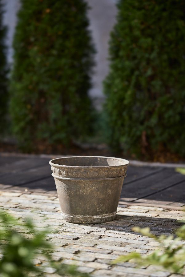 Slide View: 7: Rivet Rim Galvanized Taper Planter