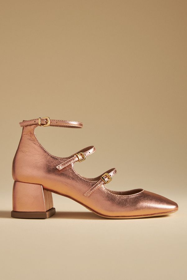 Slide View: 1: Vicenza Triple-Strap Mary Jane Heels