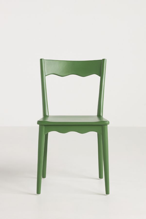 Slide View: 1: Stella Scalloped Wooden Dining Chair