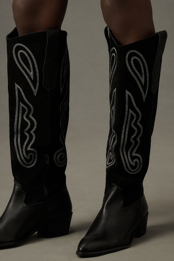 Slide View: 2: Pilcro Contrast Tall Western Boots