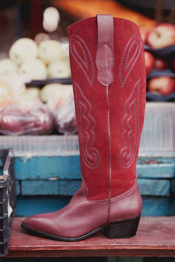 Slide View: 1: Pilcro Contrast Tall Western Boots