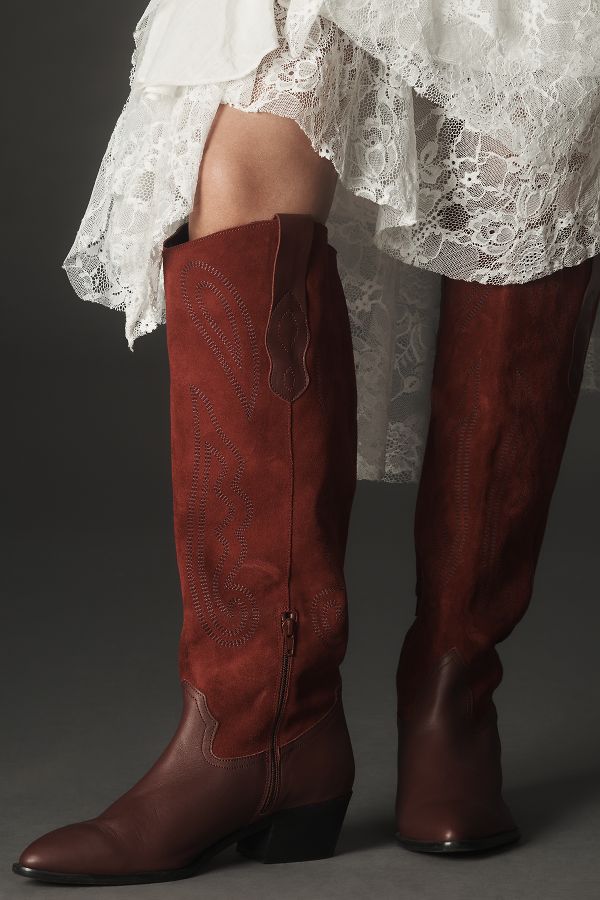 Slide View: 3: Pilcro Contrast Tall Western Boots