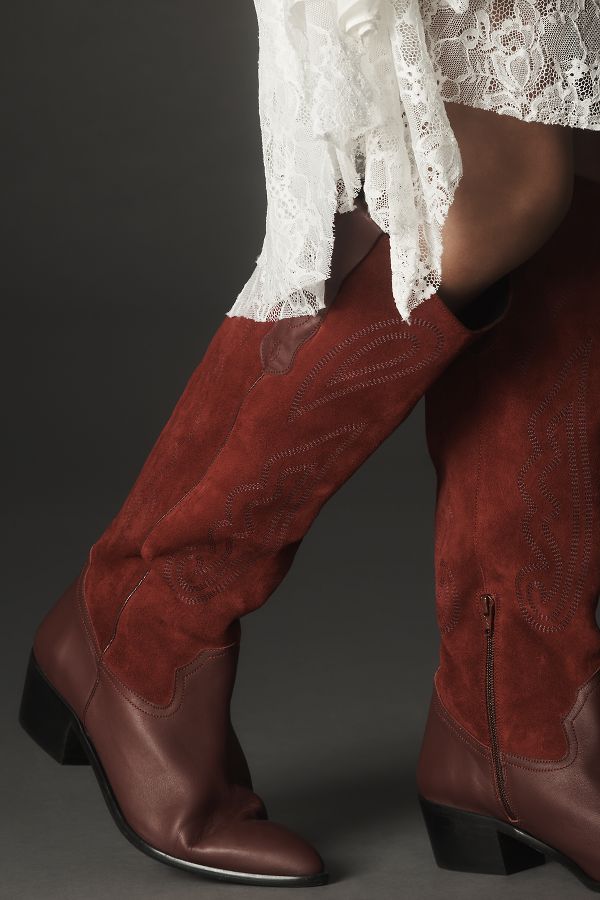 Slide View: 2: Pilcro Contrast Tall Western Boots