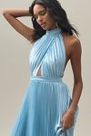 Thumbnail View 3: L'IDEE Renaissance Halter Side-Slit Pleated Maxi Dress