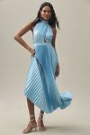 Thumbnail View 1: L'IDEE Renaissance Halter Side-Slit Pleated Maxi Dress