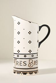 Slide View: 1: The Bistro Tile Stoneware Pitcher