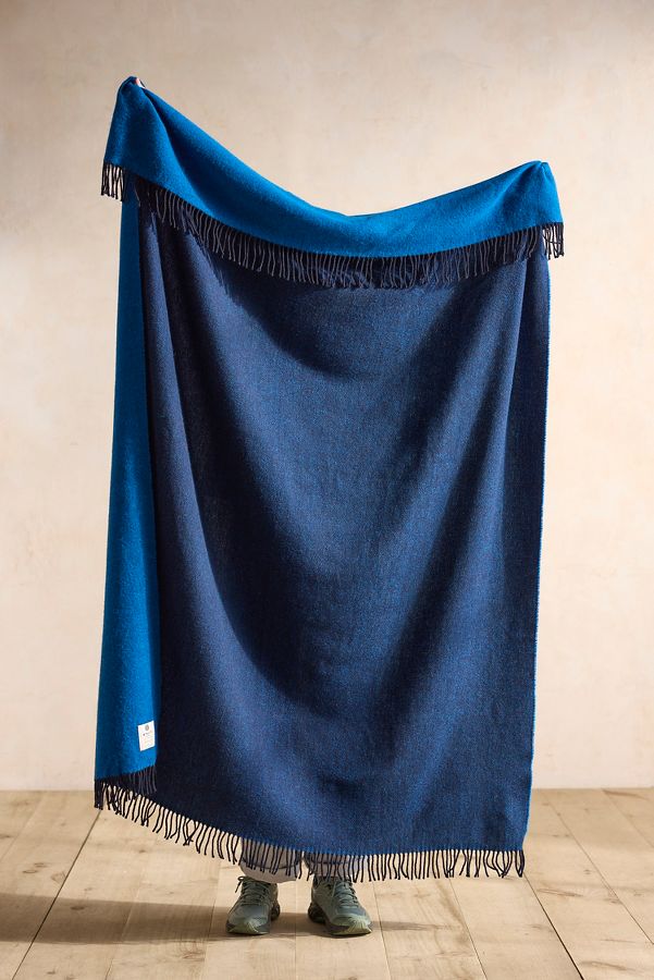 Slide View: 2: Reversible Twilight Merino Wool Throw