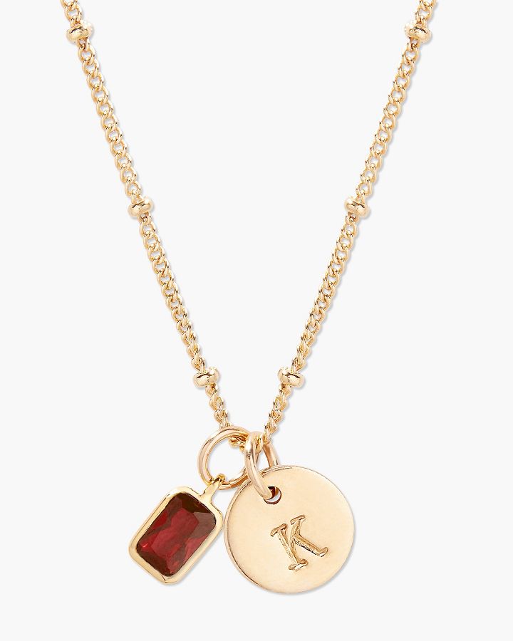 Slide View: 1: Brook & York Custom Birthstone Initial Necklace