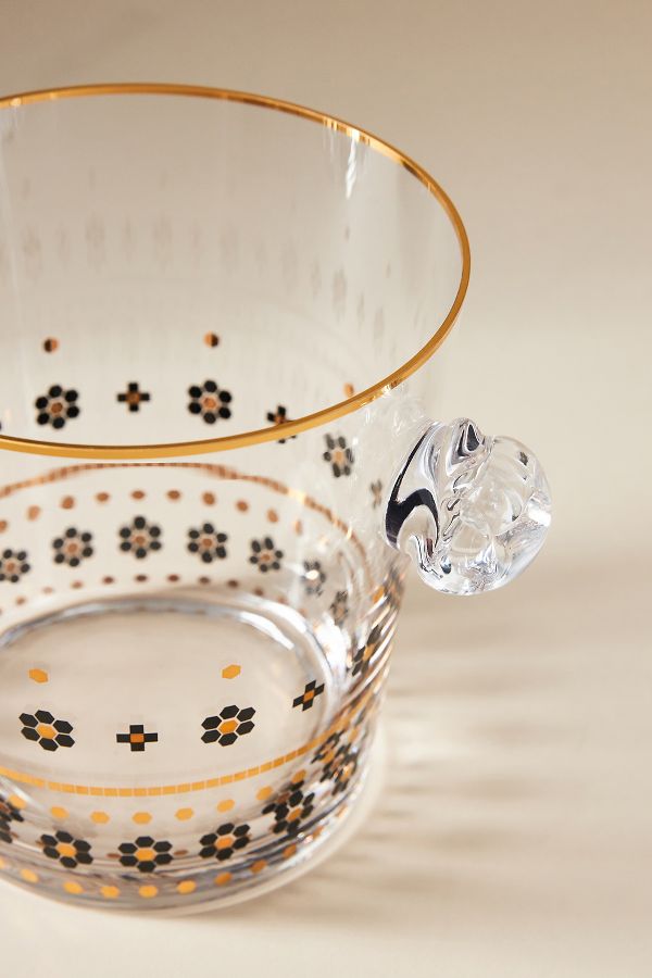 Slide View: 3: Bistro Tile Glass Ice Bucket