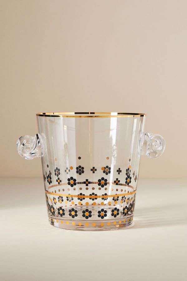 Slide View: 1: Bistro Tile Glass Ice Bucket