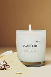 Slide View: 1: Nostalgia Floral Beach Trip Glass Candle