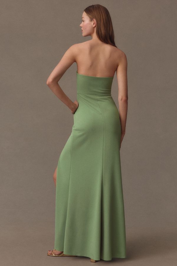 Slide View: 2: BHLDN Adalynn Strapless Stretch Crepe Maxi Gown