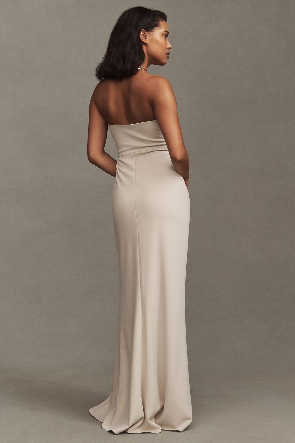 Slide View: 3: BHLDN Adalynn Strapless Stretch Crepe Maxi Gown