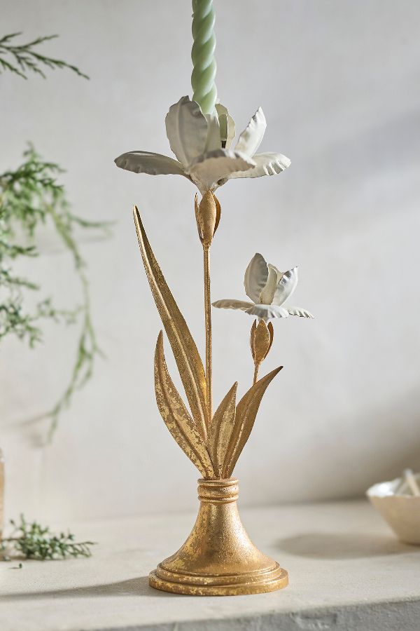 Slide View: 2: Iris Taper Candle Holder