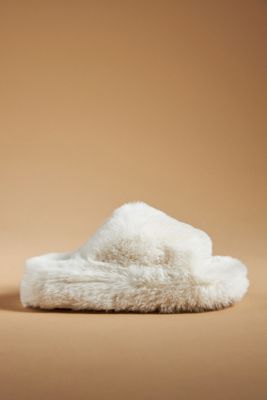 Maeve Fuzzy Platform Slippers