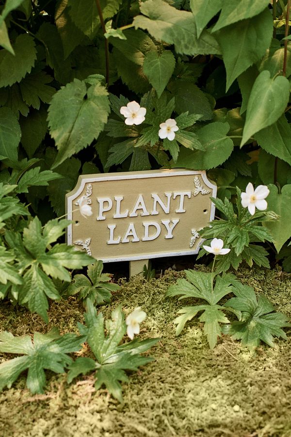 Slide View: 1: Plant Lady Staked Iron Sign