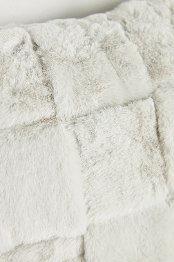 Slide View: 4: Woven Faux Fur Pillow