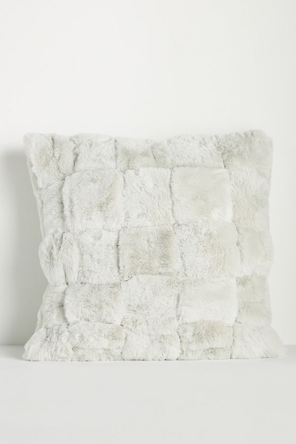 Slide View: 1: Woven Faux Fur Pillow