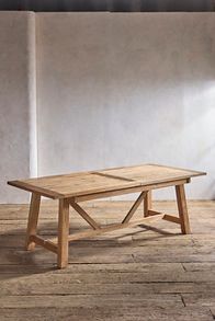 Slide View: 3: Braced Leg Teak Extension Table