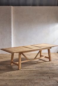 Slide View: 4: Braced Leg Teak Extension Table