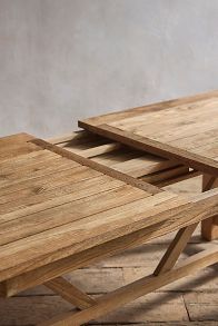 Slide View: 7: Braced Leg Teak Extension Table