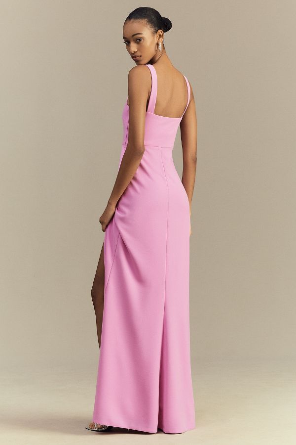 Slide View: 2: BHLDN Blake Square-Neck Stretch Crepe Maxi Dress