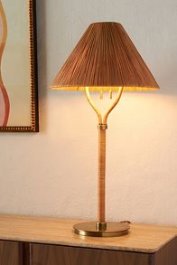 Slide View: 2: Delphine Rattan Table Lamp