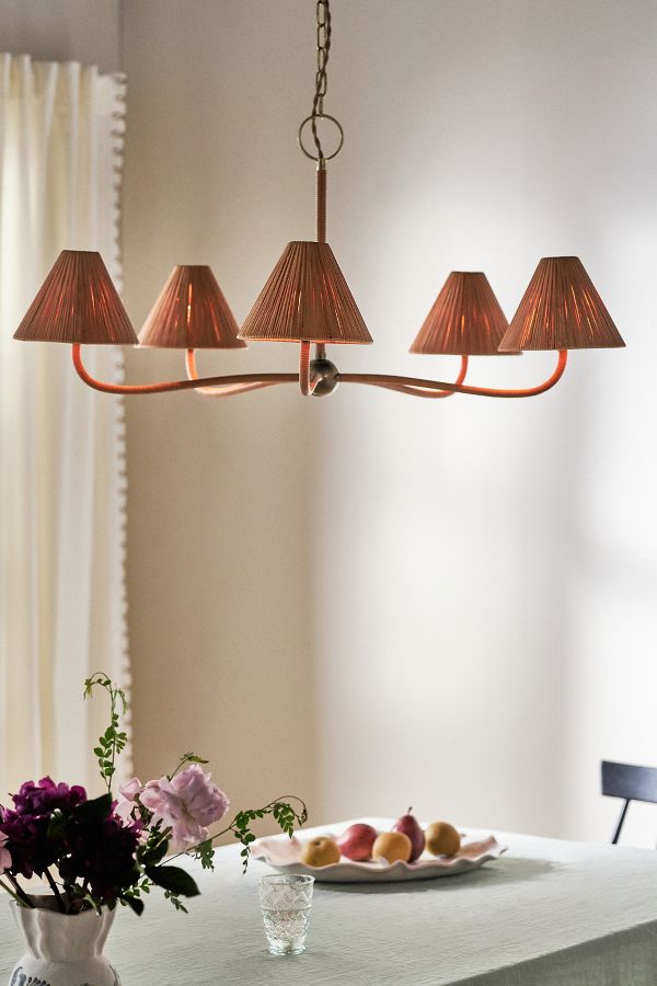 Slide View: 1: Delphine Rattan Chandelier