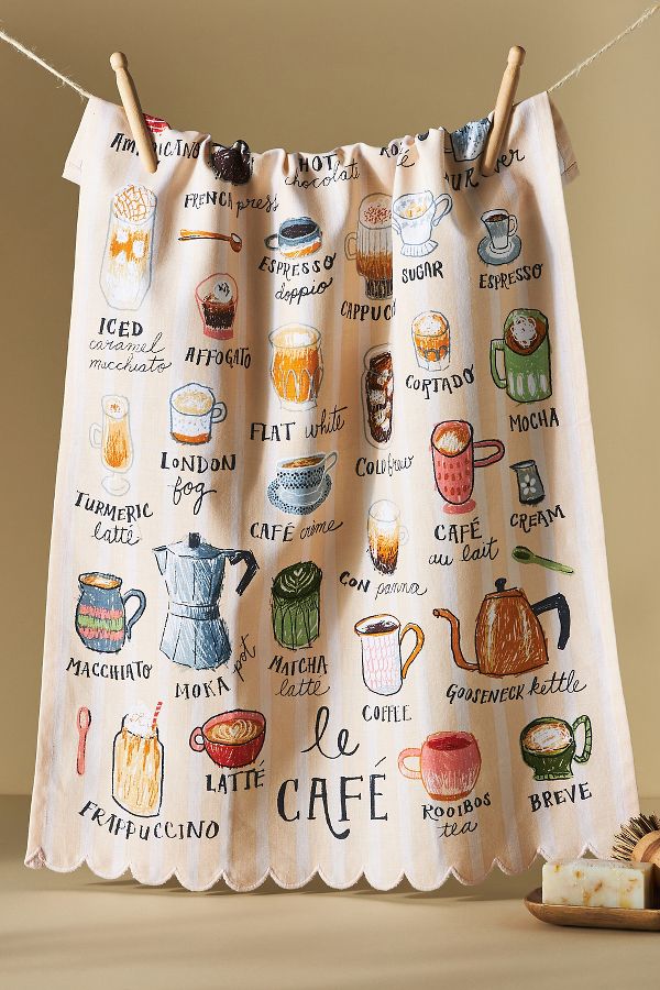 Slide View: 1: Le Café Dish Towel