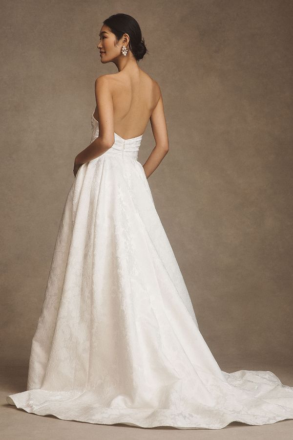 Slide View: 3: Wtoo by Watters Phoebe Strapless Draped A-Line Wedding Gown