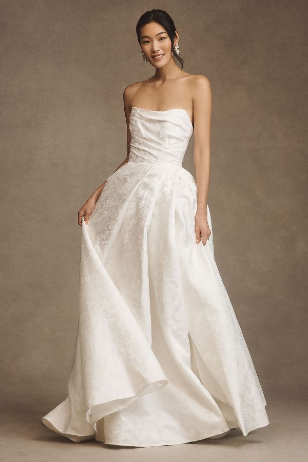 Slide View: 1: Wtoo by Watters Phoebe Strapless Draped A-Line Wedding Gown