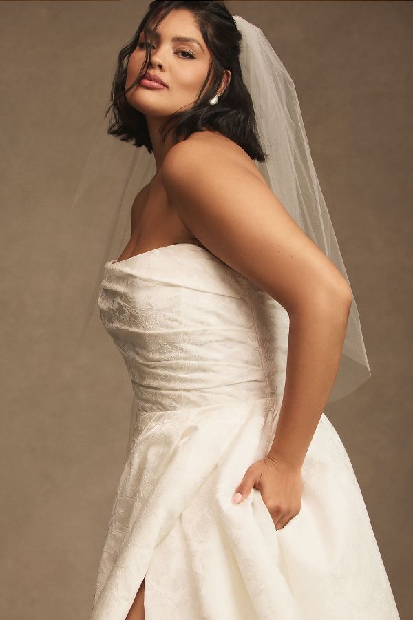 Slide View: 6: Wtoo by Watters Phoebe Strapless Draped A-Line Wedding Gown