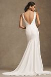 Thumbnail View 2: Watters Hyde Bateau-Neck Low-Back Trumpet Wedding Gown