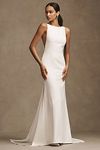 Thumbnail View 1: Watters Hyde Bateau-Neck Low-Back Trumpet Wedding Gown