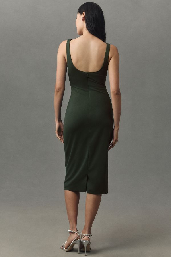 Slide View: 3: BHLDN Andie Square-Neck Stretch Crepe Midi Dress