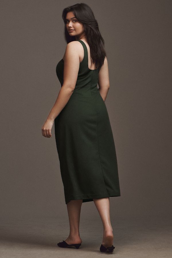 Slide View: 5: BHLDN Andie Square-Neck Stretch Crepe Midi Dress