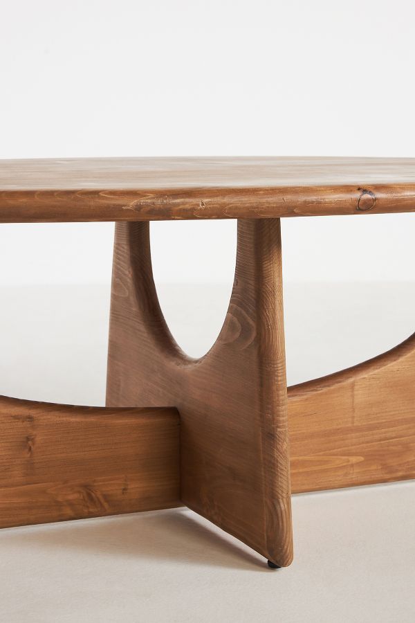 Slide View: 5: Juniper Pine Wood Oval Coffee Table